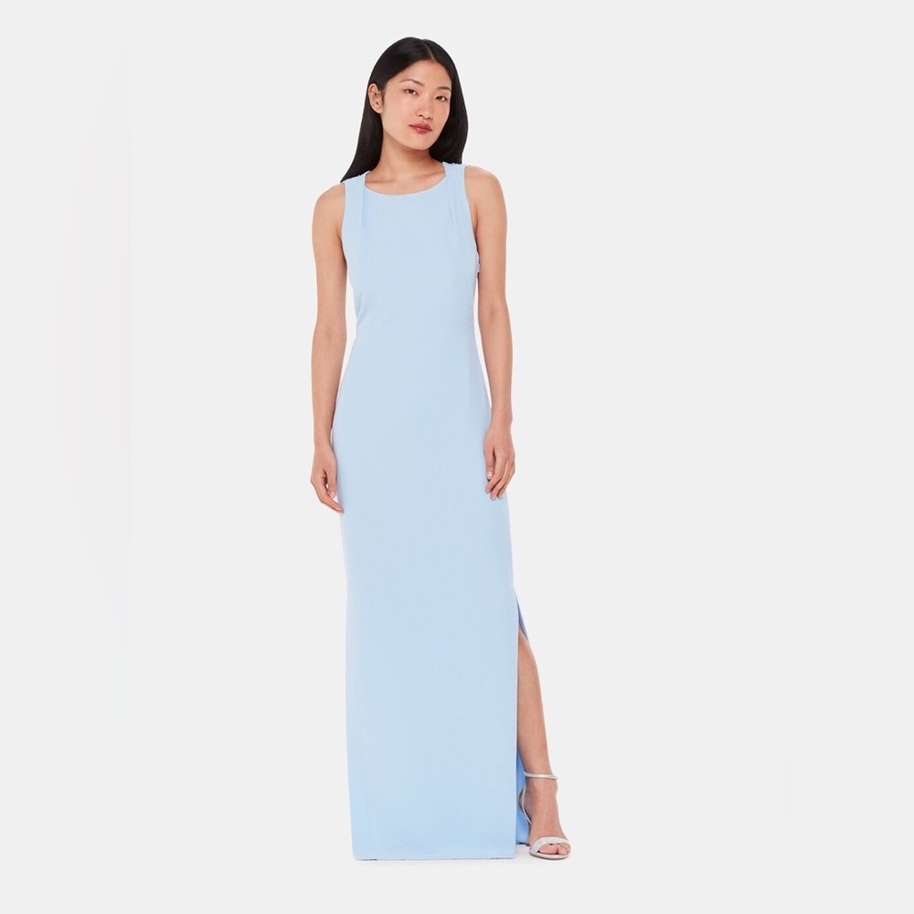WHISTLES Pale Blue Tie Back Maxi Dress - US 2, 4